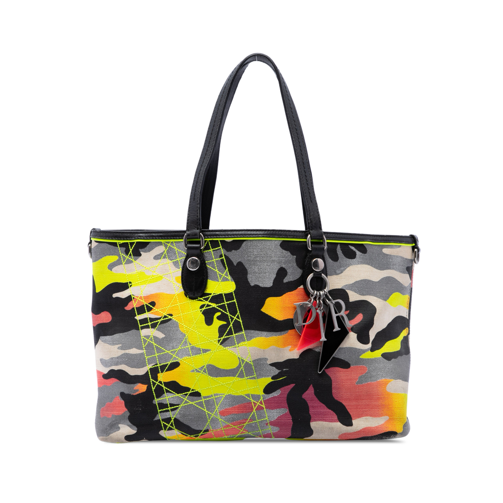 Pre-Loved Dior Anselm Reyle Medium Canvas Camouflage Tote
